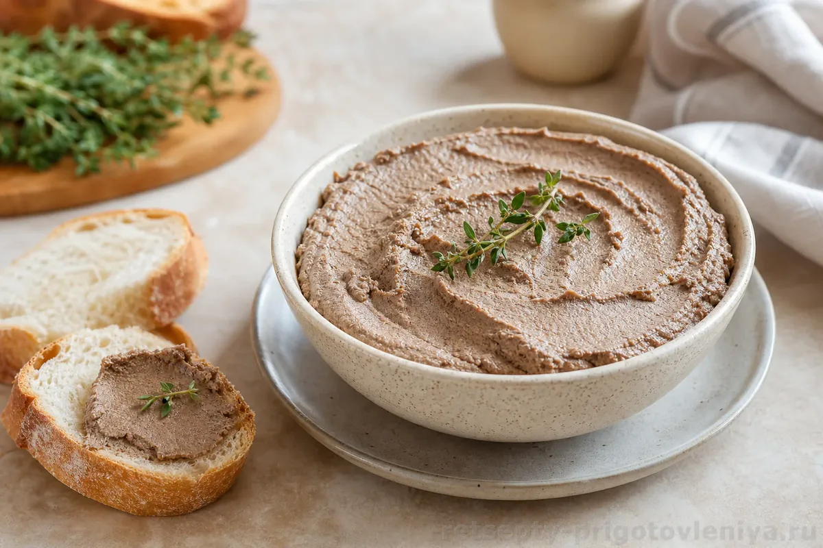 Домашний паштет из куриной печени — готовое блюдо
