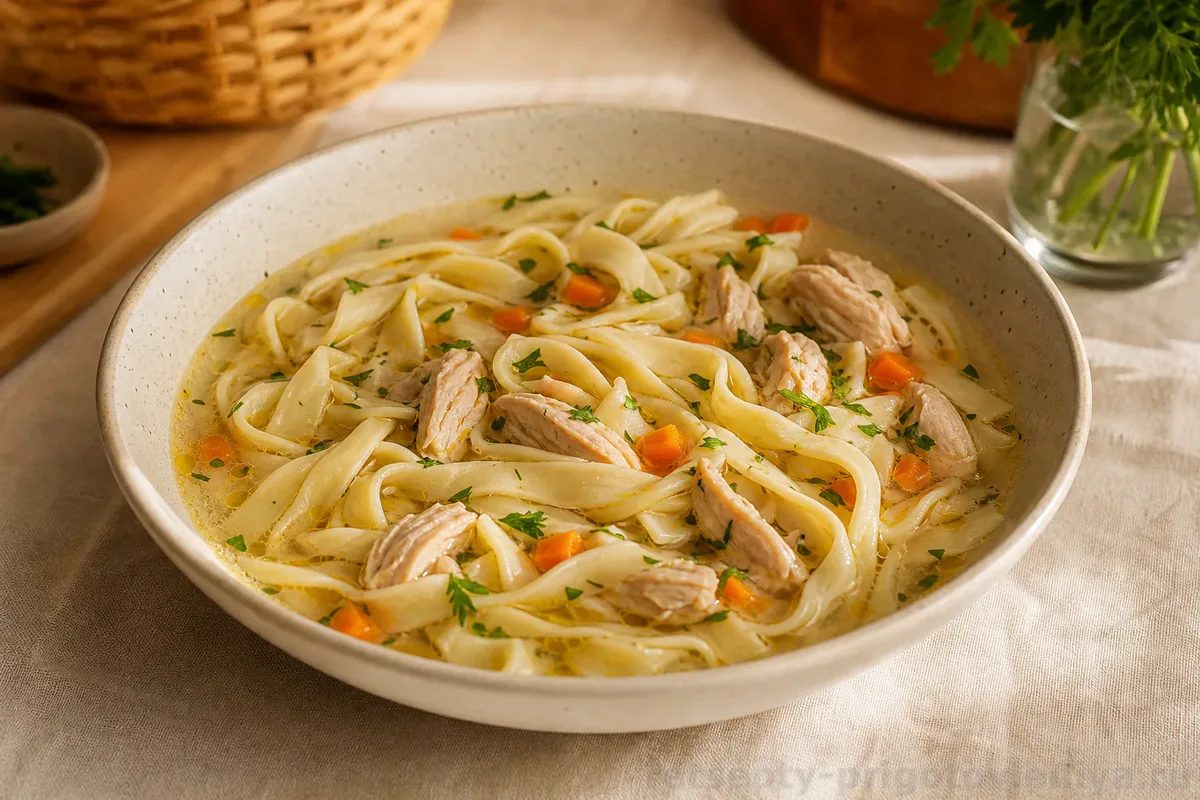 Домашняя лапша с курицей — готовое блюдо