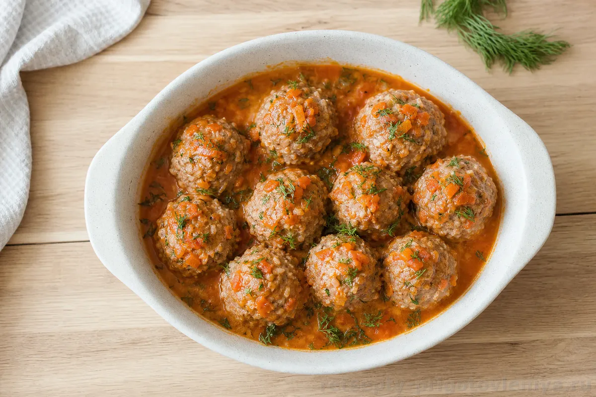 Ёжики из фарша с рисом — готовое блюдо