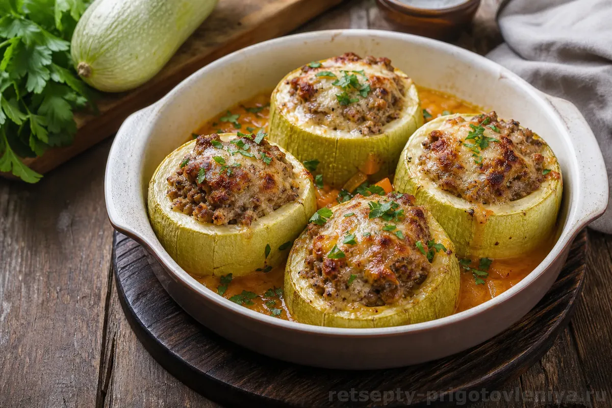 Фаршированные кабачки с фаршем