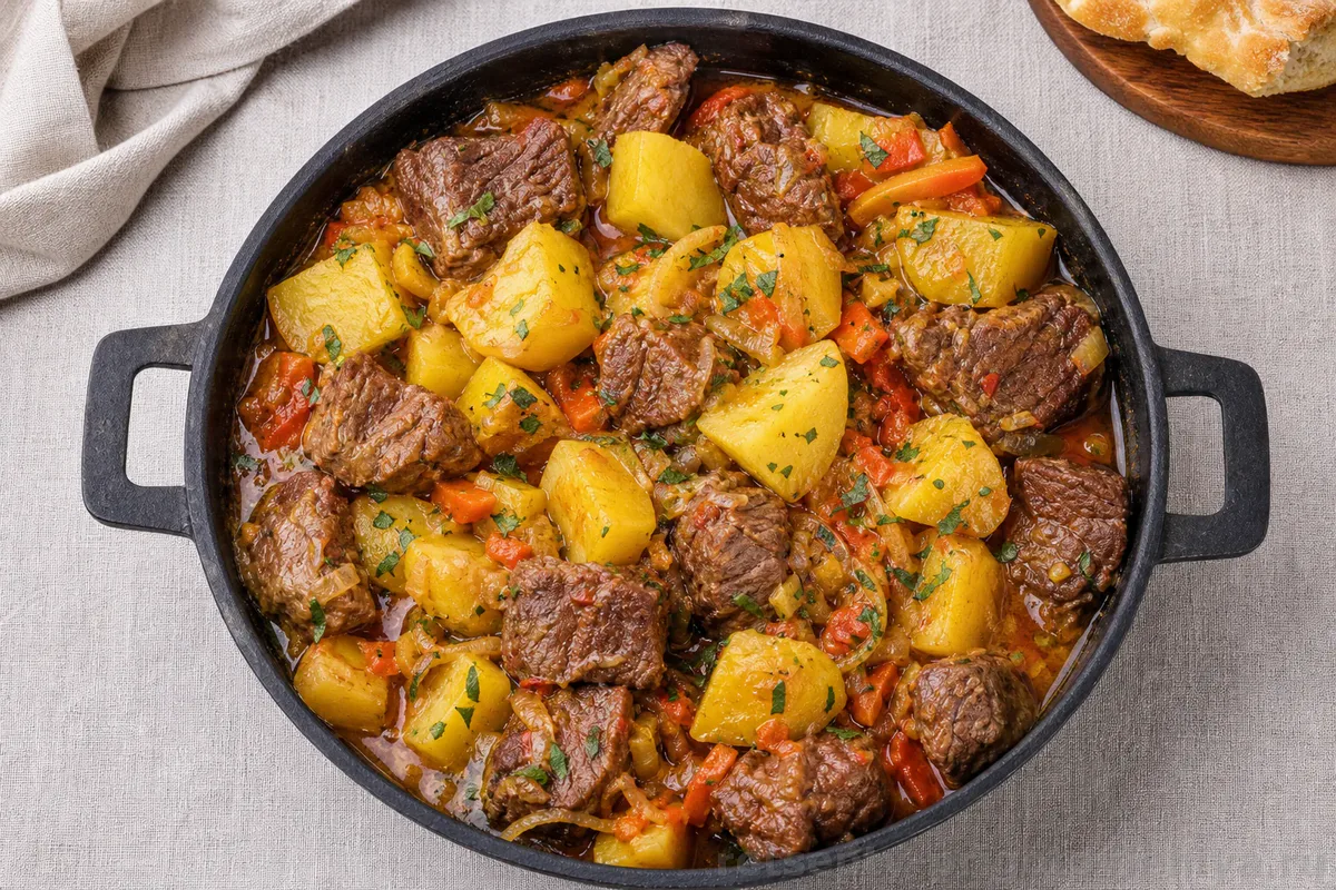 Говядина с картофелем в казане