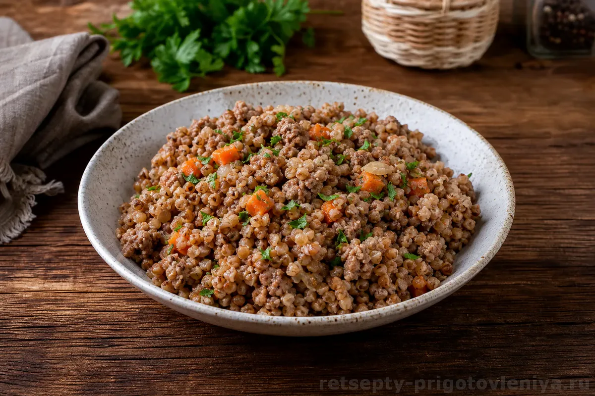 Гречка по-купечески с фаршем