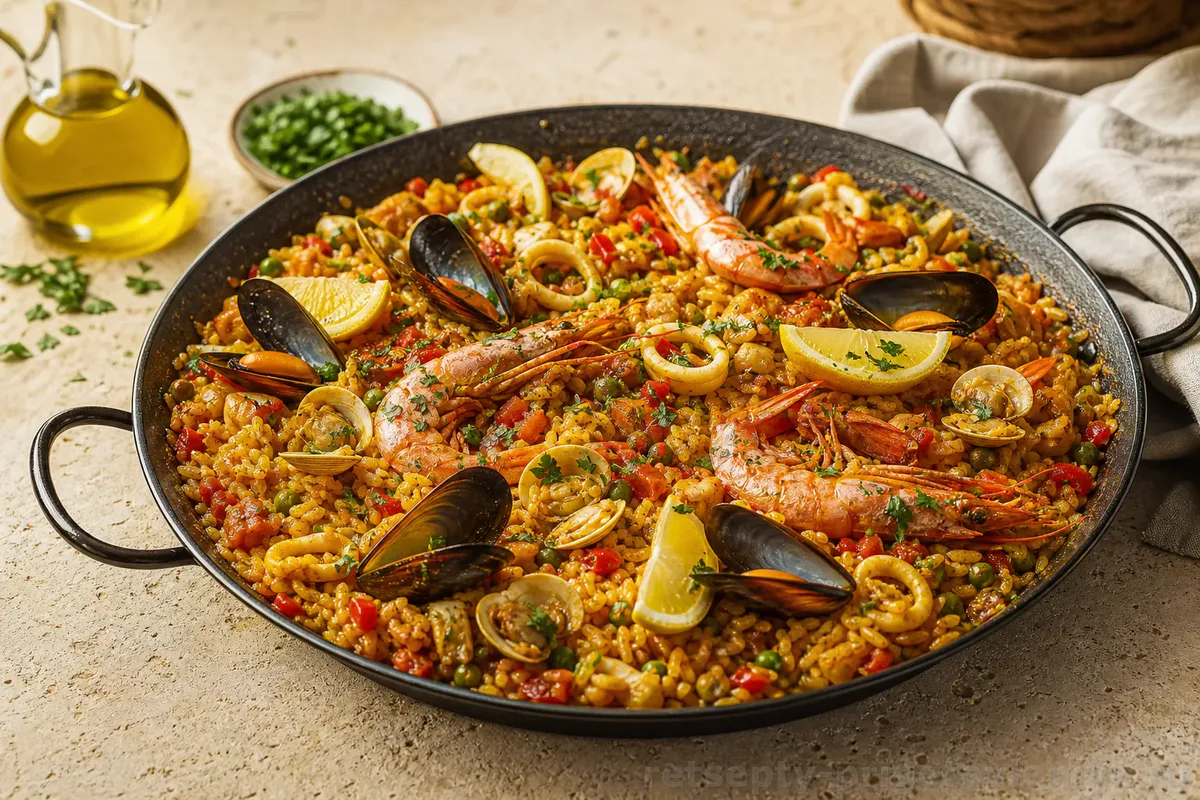 Испанская паэлья с морепродуктами