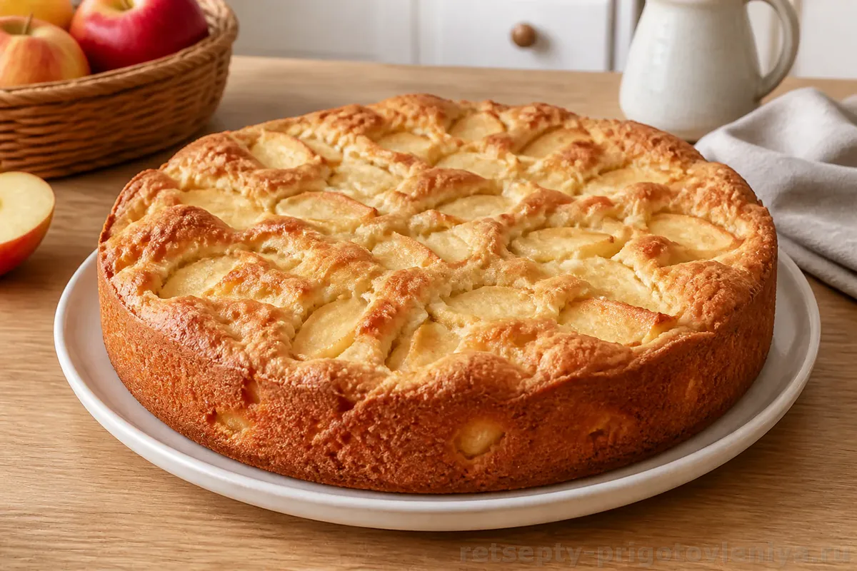 Классическая шарлотка с яблоками