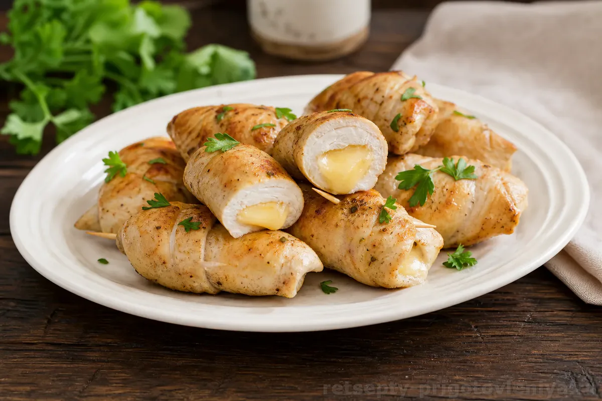 Куриные рулетики с сыром