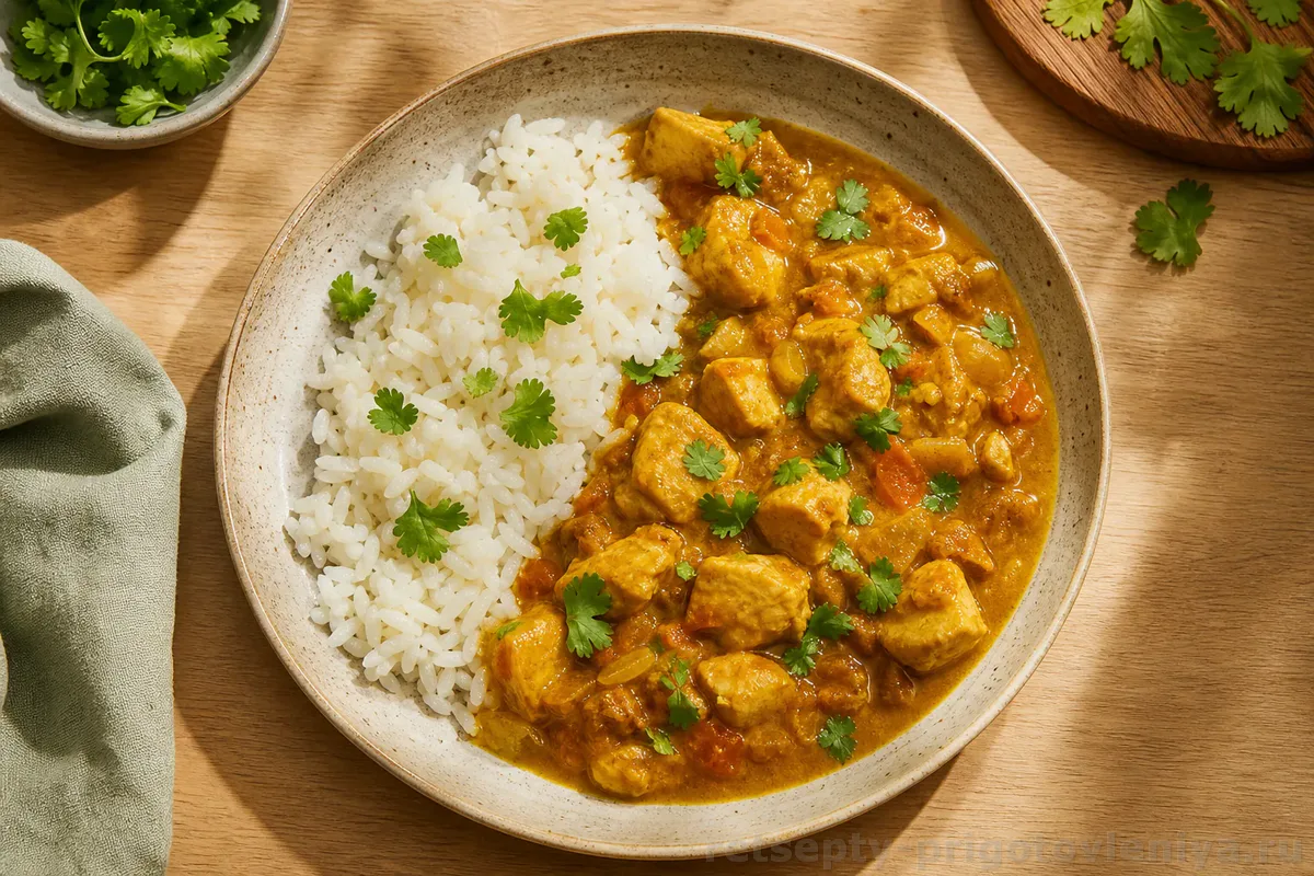 Курица карри с рисом