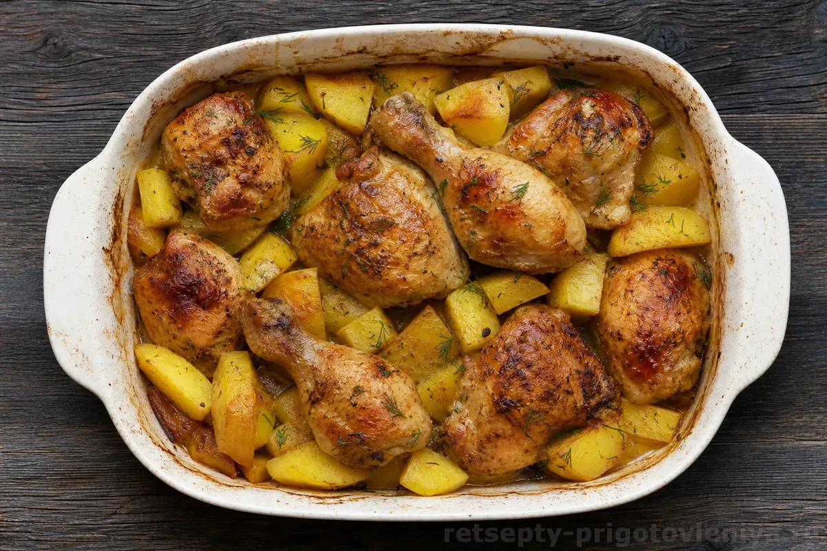 Курица с картошкой в духовке