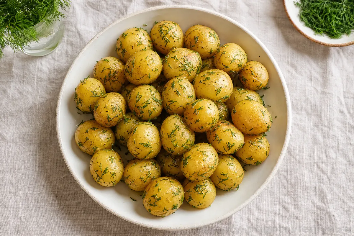 Молодой картофель с укропом