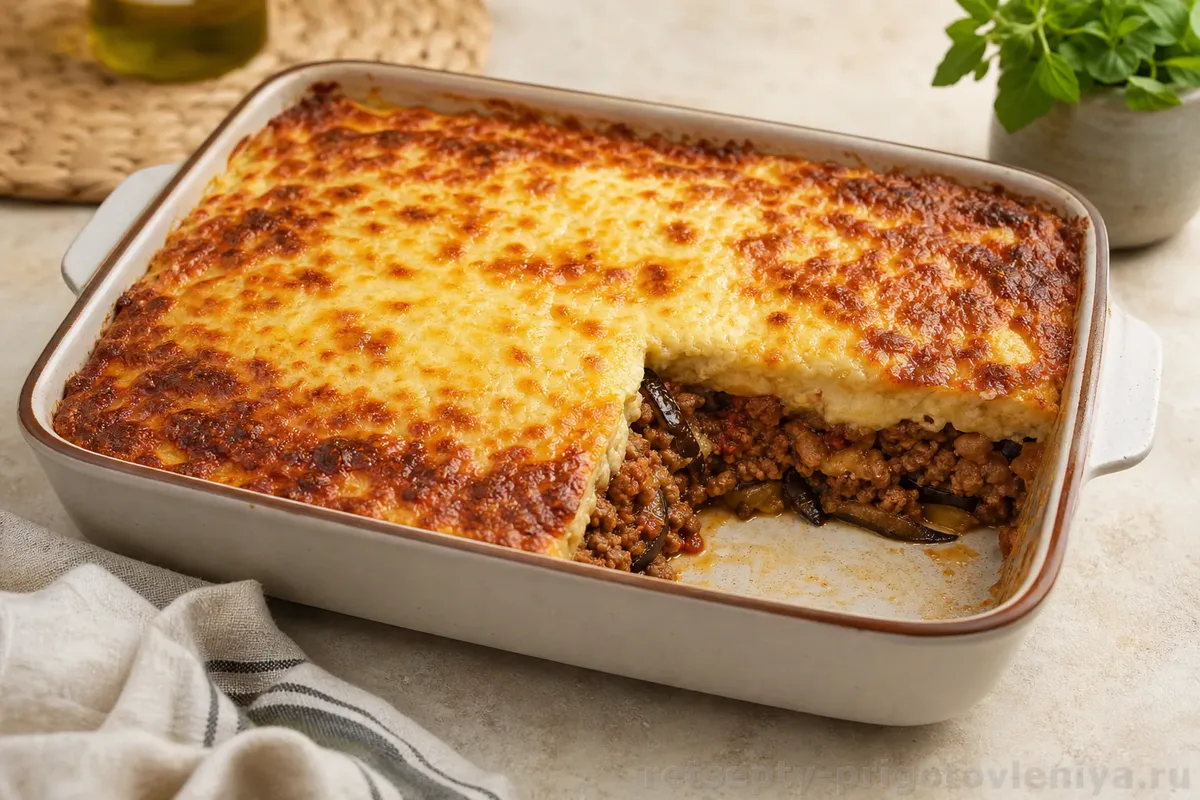 Мусака с баклажанами и фаршем