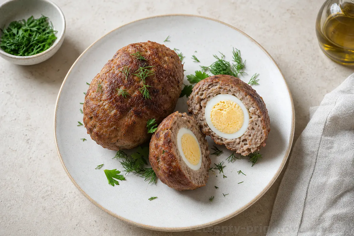 Мясные зразы с яйцом — готовое блюдо