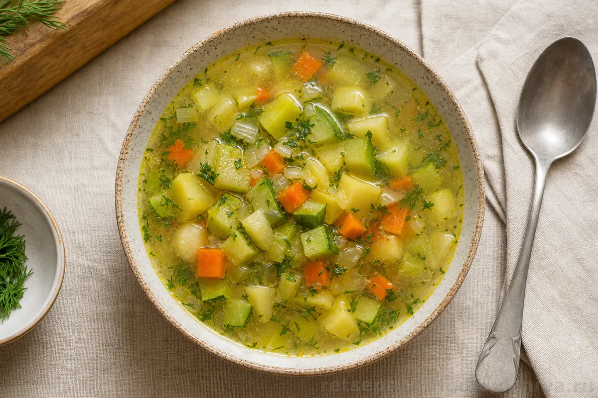 Овощной суп с кабачками — готовое блюдо