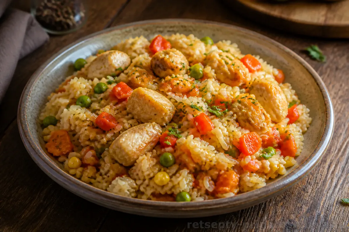 Рис с курицей и овощами