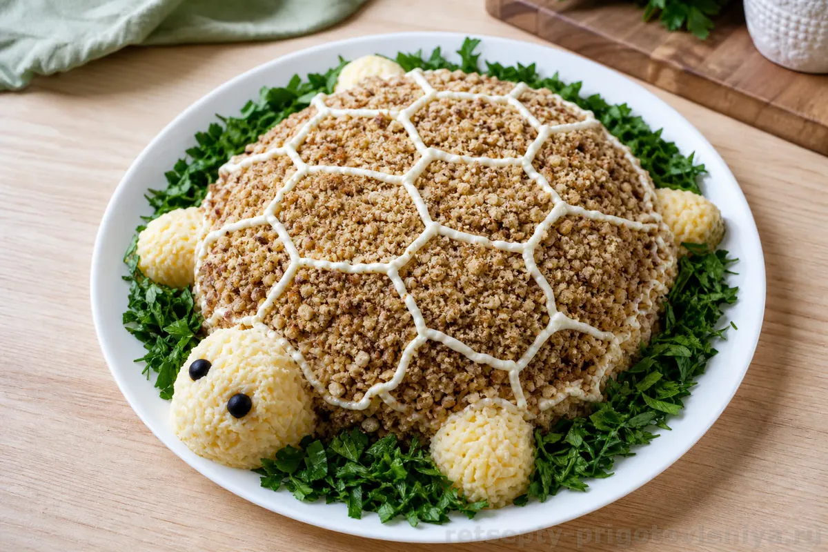 Салат Черепаха с курицей