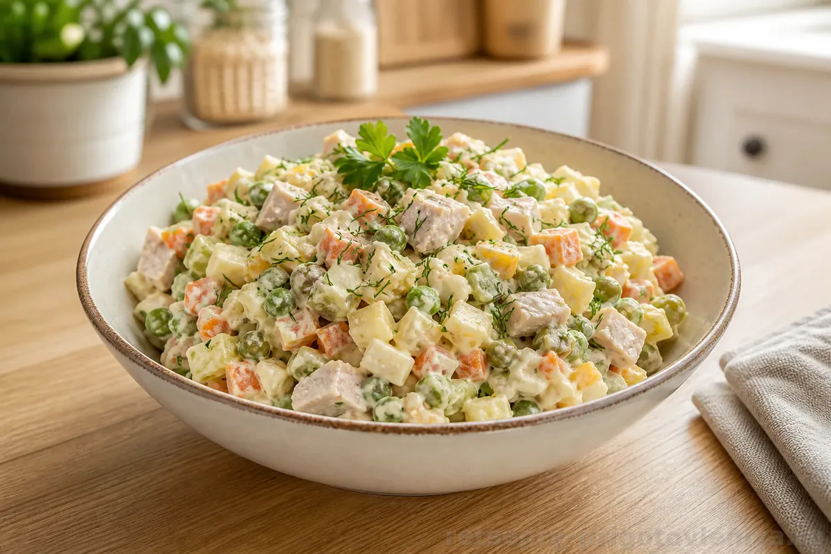 Салат Оливье с курицей