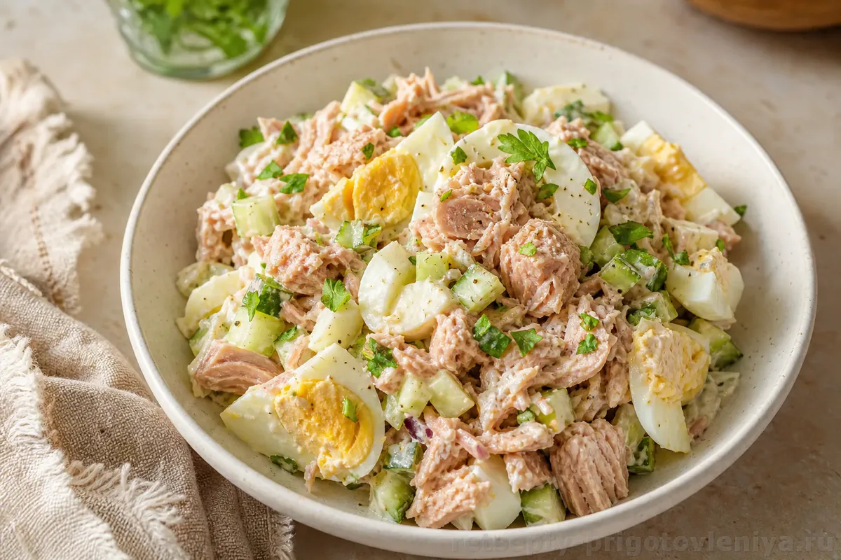 Салат с тунцом и яйцом