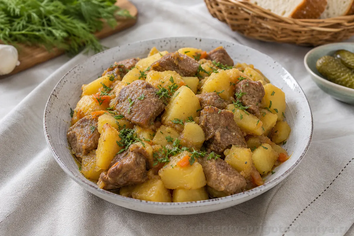 Тушёная картошка с мясом