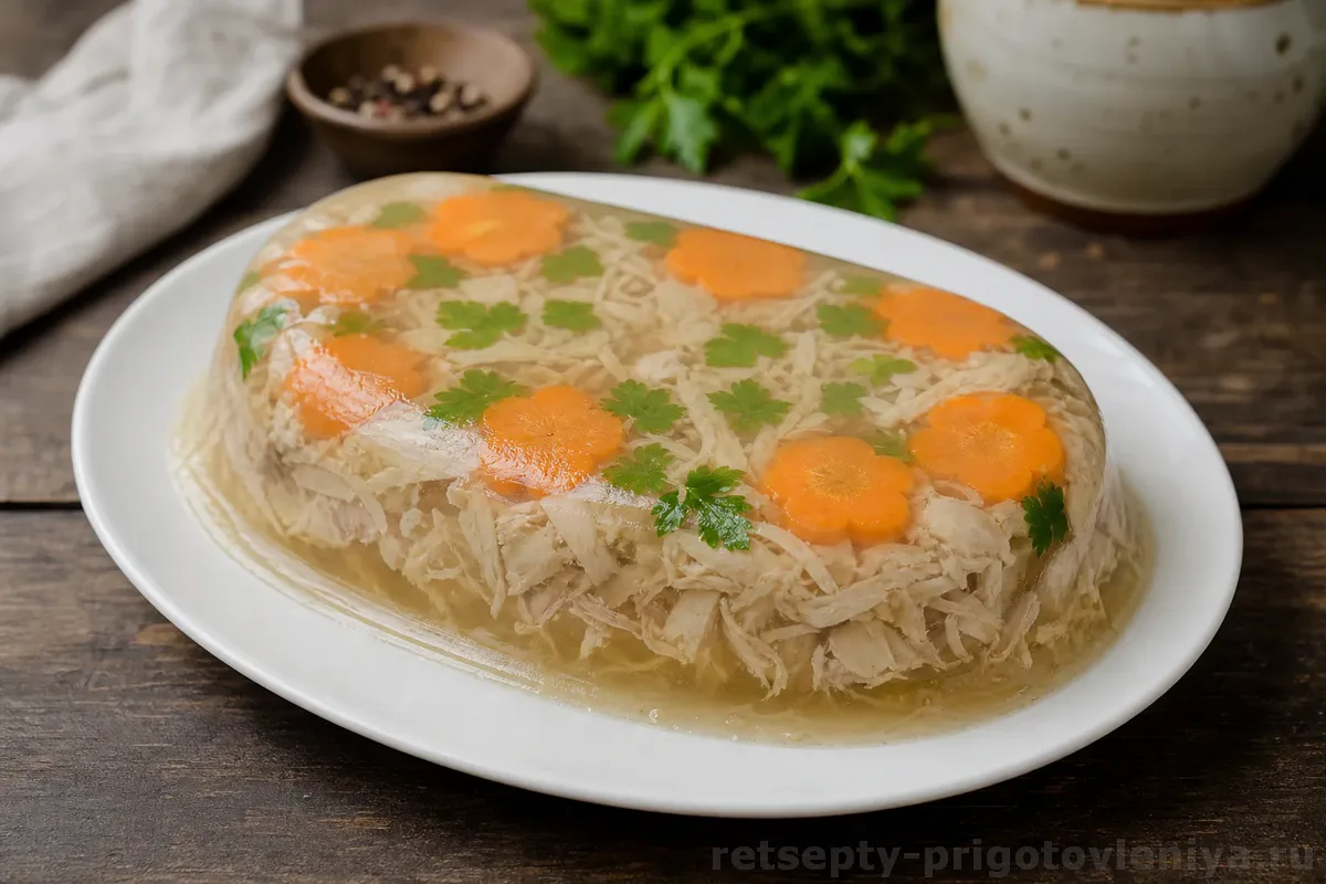 Заливное из курицы — готовое блюдо